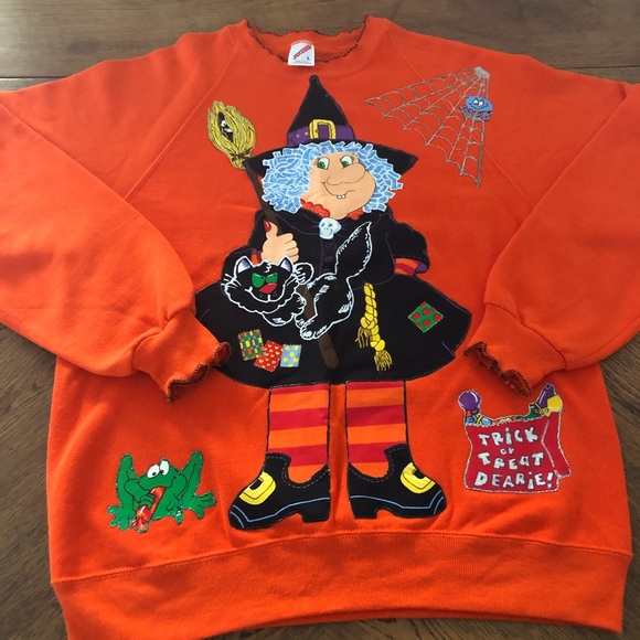 Jerzees Tops - Vintage Jerzees Halloween Witch Cat Crewneck Sweatshirt